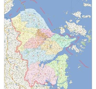宁波地图全图(宁波市的东南西北四个市区？)