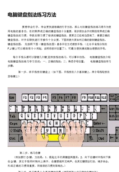 电脑键盘指法练习（电脑键盘指法清晰图）